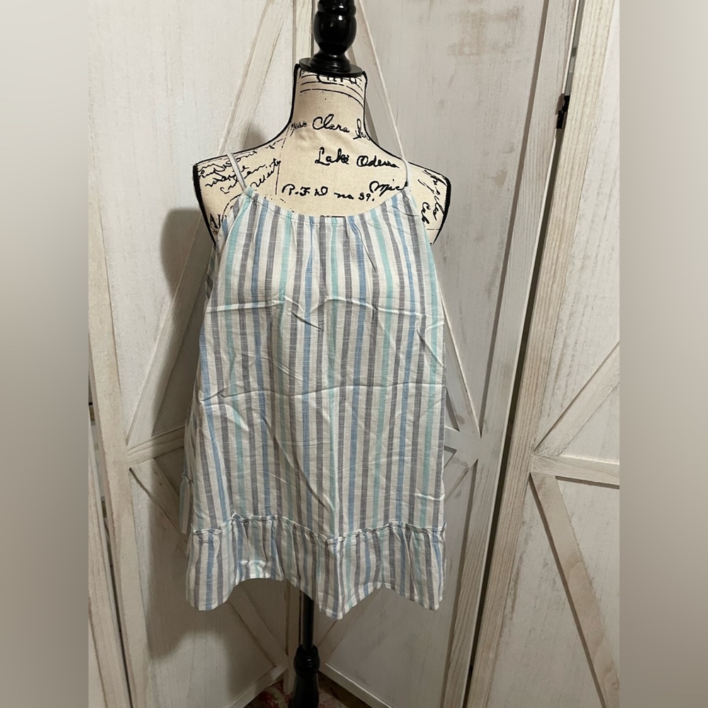 Lane bryant ruffle linen style halter tank NWT size 18